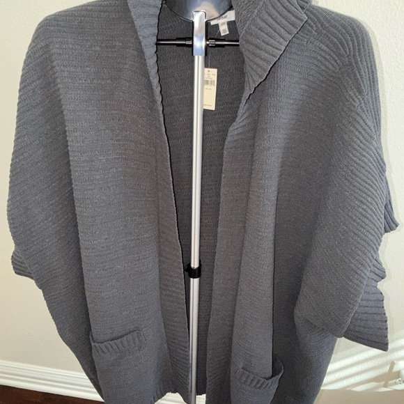 Aerie Gray Women's Open-Front Poncho - Picture 5 of 6